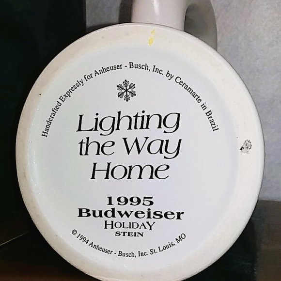1995 Budweiser Clydesdales Holiday Beer Stein - Lighting the Way Home! - Picture 6 of 11